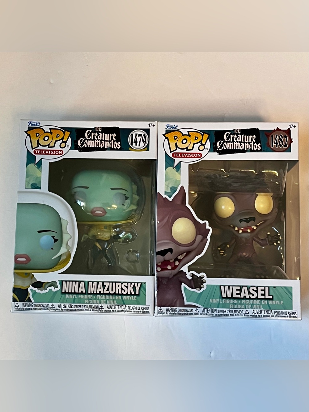 Funko Creature Commandos Nina Mazursky 1479 and Weasel 1482